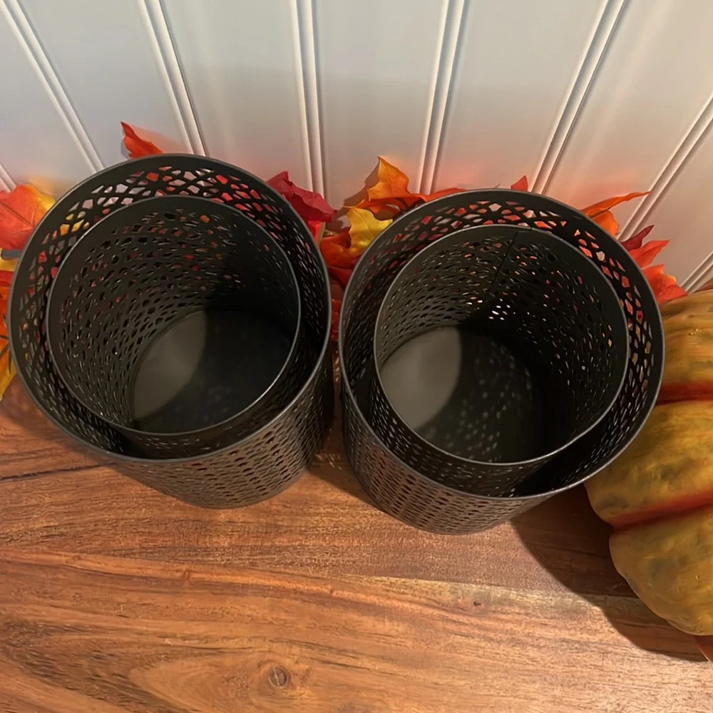 World Market Metal Candle Lattice Lanterns 4 Piece Set